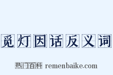 觅灯因话反义词是什么意思的图片